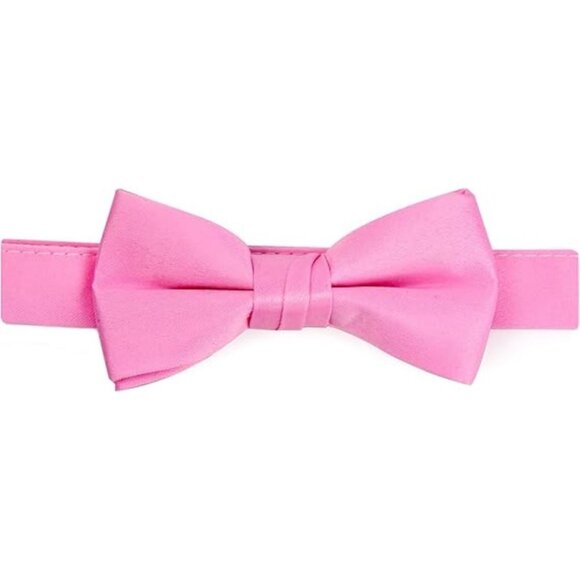 HOLD'EM Bow Tie Boys and Baby Satin Solid Color Adjustable Pre-tied - Light Pink - Picture 1 of 7